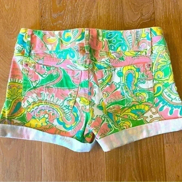 Lilly Pulitzer Chin Chin Clifton Shorts Denim Cotton Size 2 Vacation Beach Prep - Picture 6 of 11